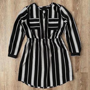 Mossimo Women’s Striped Blouson Shirt Dress Large